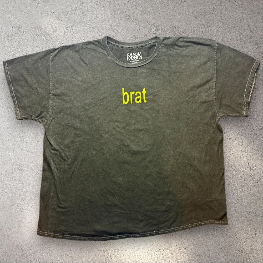 Charli XCX Brat Album T-Shirt Mens XX-Large Black Lime Green Tour Merch XXL